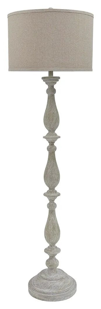 Bernadate Poly Floor Lamp | Whitewash Finish | 61 Inch Height | 130 Inch Cord
