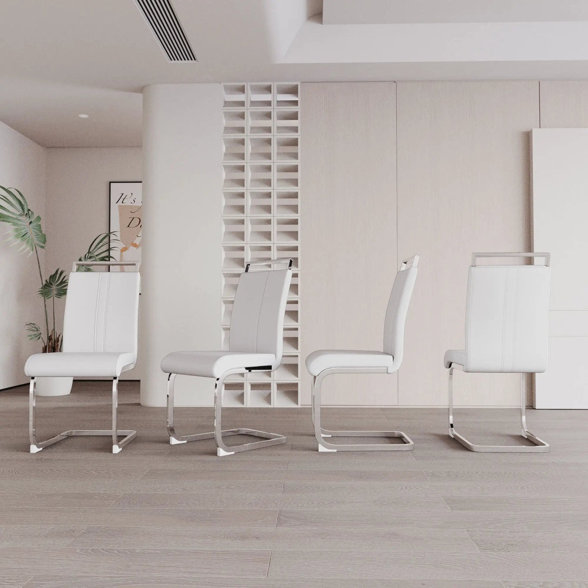Modern Dining Chairs | Padded Seat | High Back | Accessory Bag Included