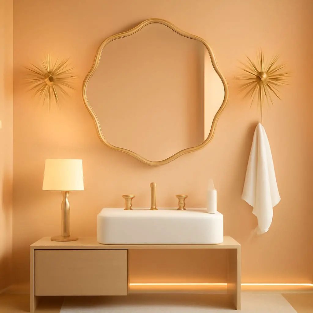 Gold Round Wall Mirror 20 Inch Decorative Home Accent from PriceLows™