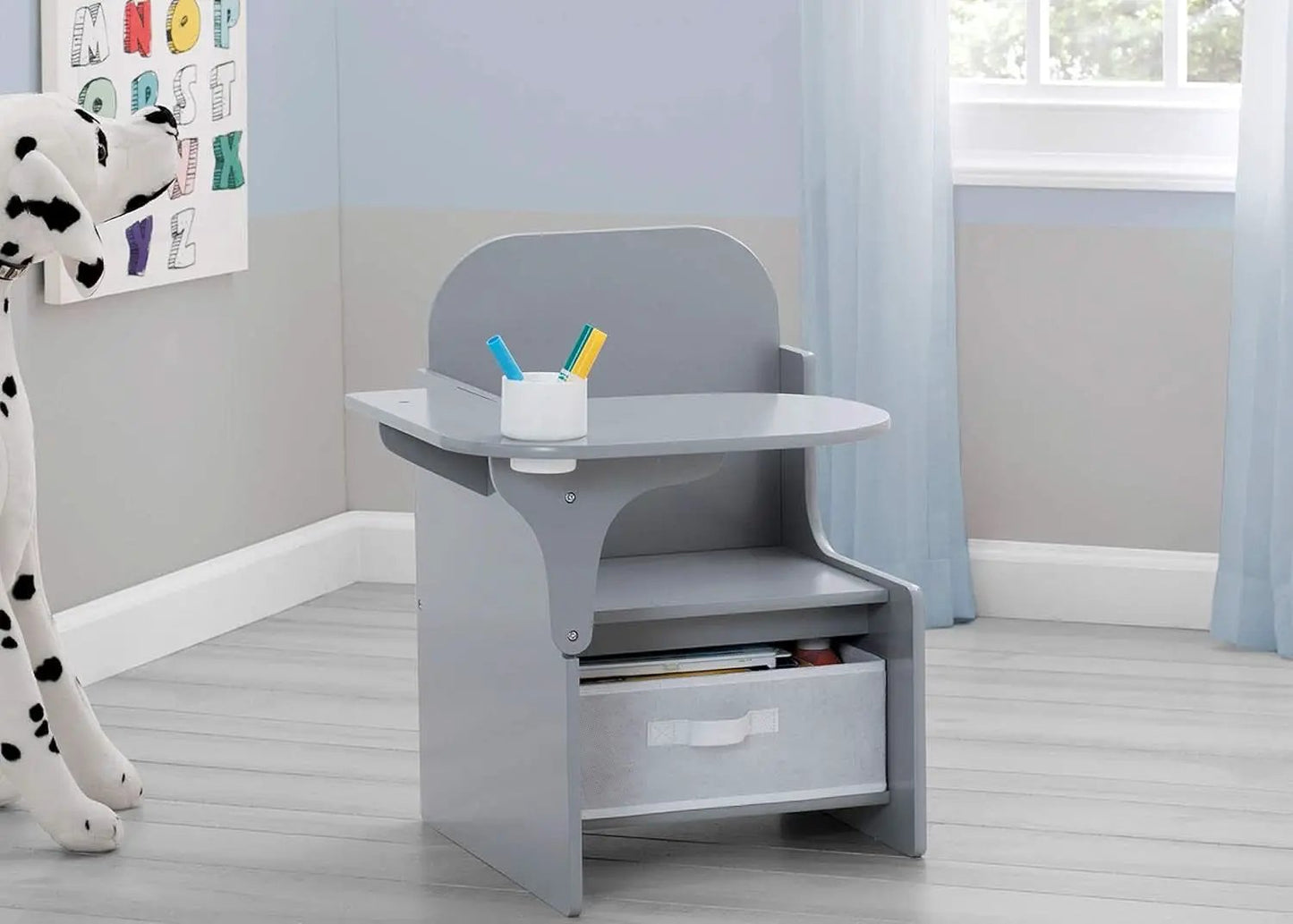 Mysize Chair Desk With Removable Cup Holder Grey Bin from PriceLows™