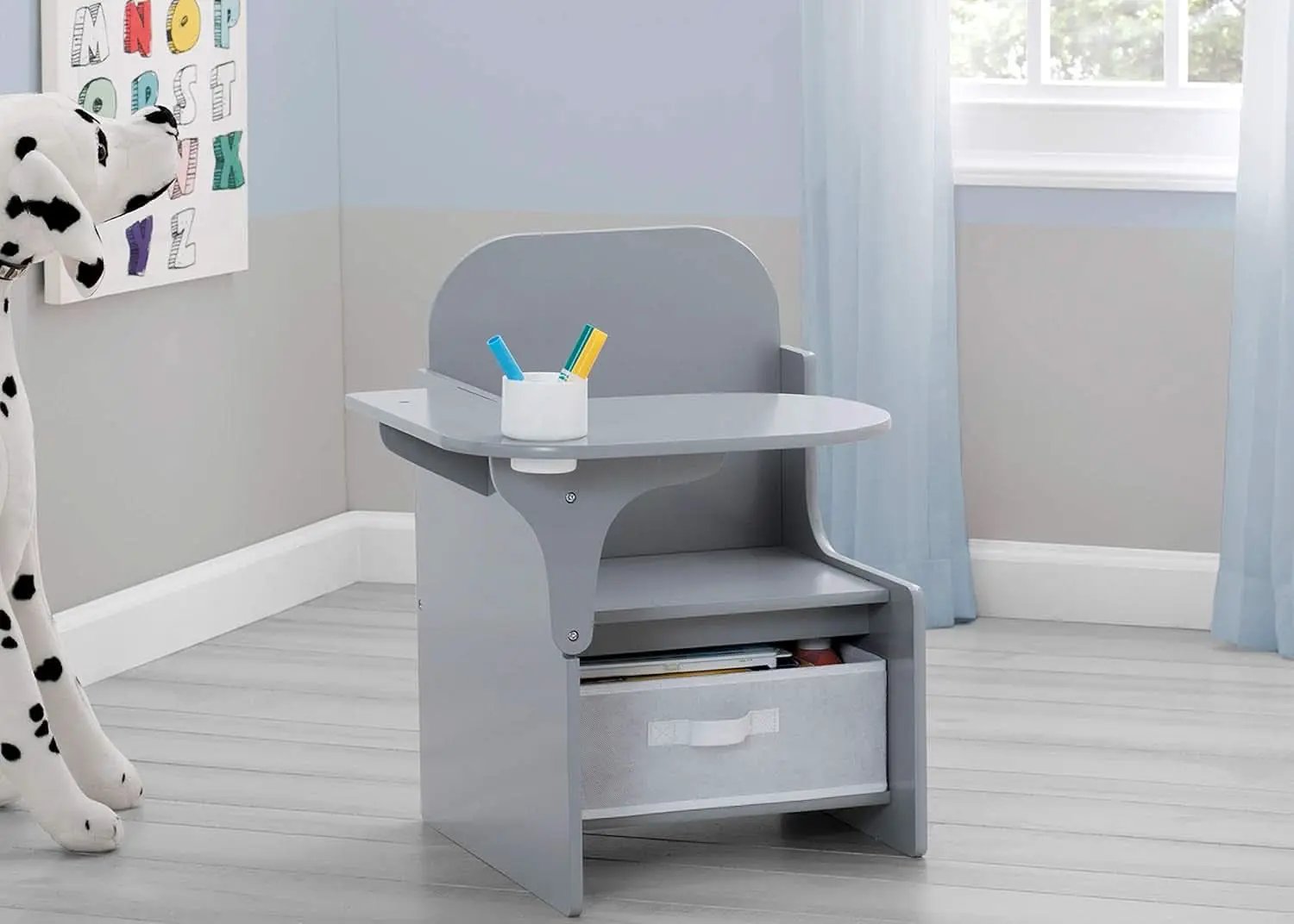 Mysize Chair Desk With Removable Cup Holder Grey Bin from PriceLows™
