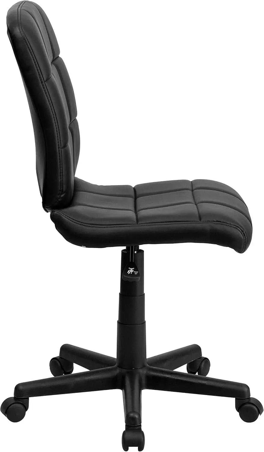 Clayton Mid Back Tufted Vinyl Office Chair Black Swivel from PriceLows™
