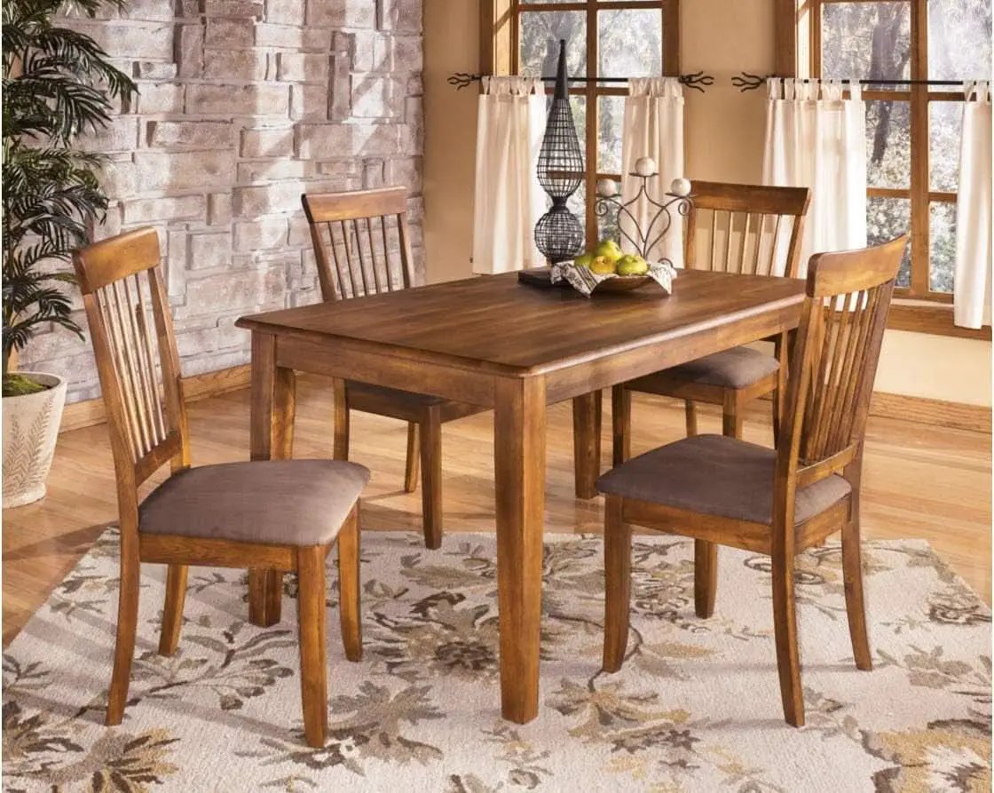 Berringer 18 Inch Rustic Dining Chair Set With Cushions Brown from PriceLows™