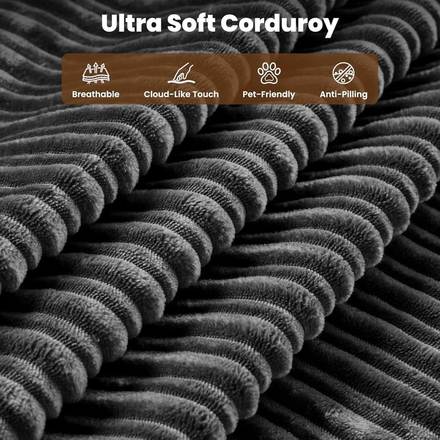 Grey Corduroy 81 Inch Ultracomfort Foldable SofaBed from PriceLows™