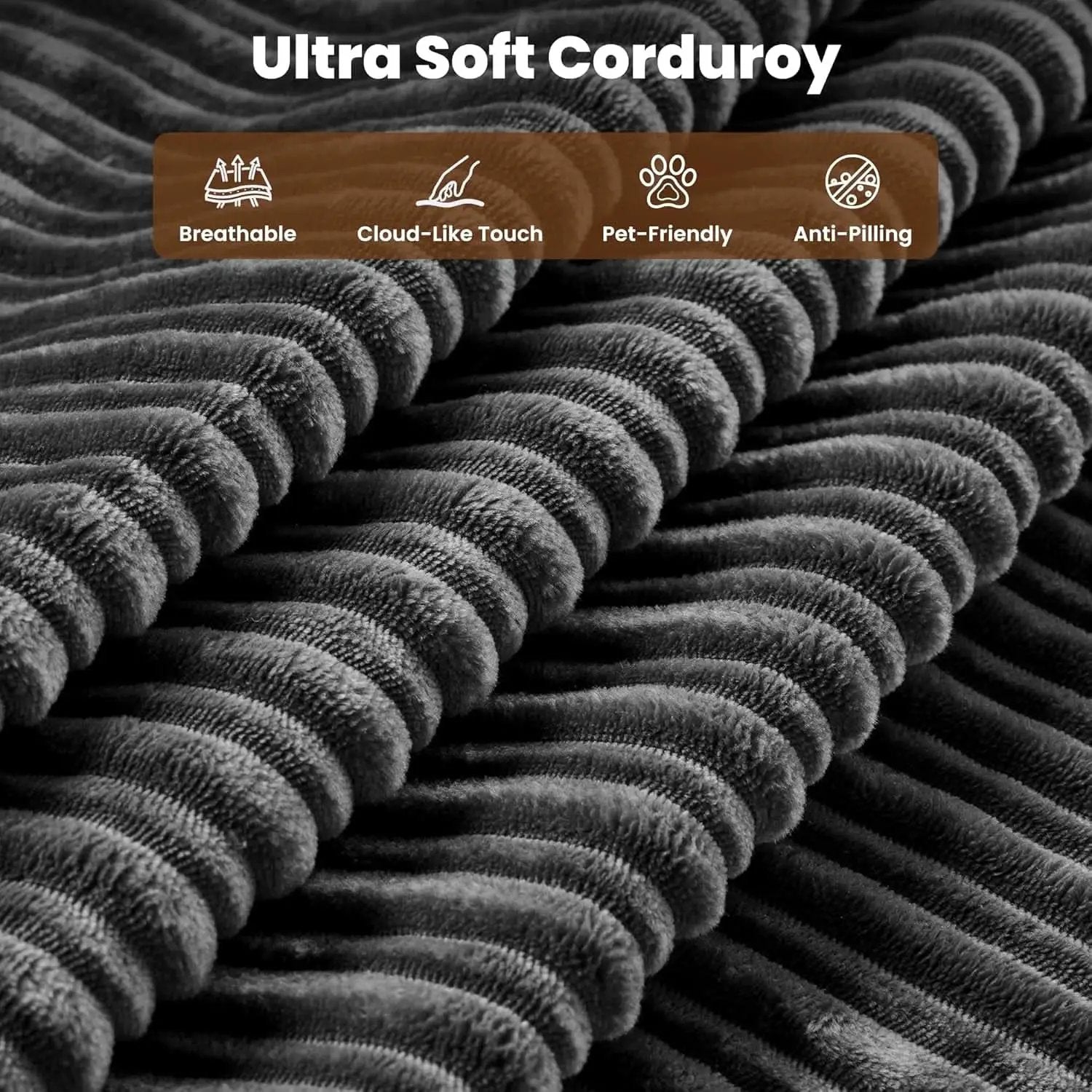 Grey Corduroy 81 Inch Ultracomfort Foldable SofaBed from PriceLows™