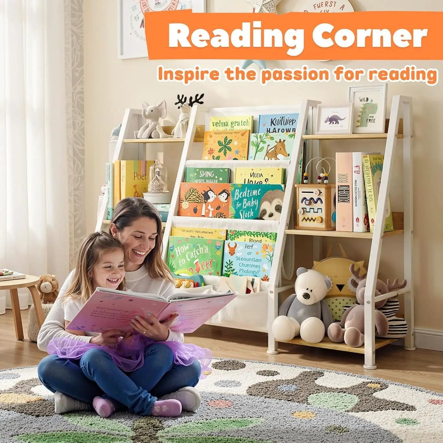 Kids Bookshelf And Toy Organizer 3-Tier Burlywood Bookcase from PriceLows™