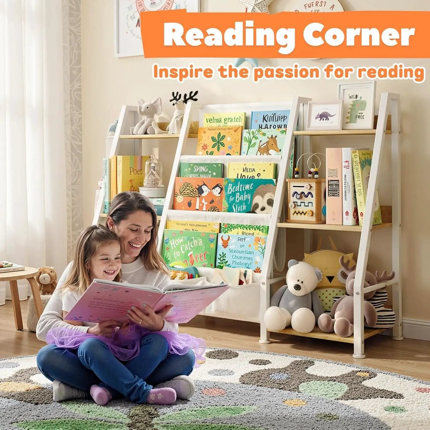 Kids Bookshelf And Toy Organizer 3-Tier Burlywood Bookcase from PriceLows™