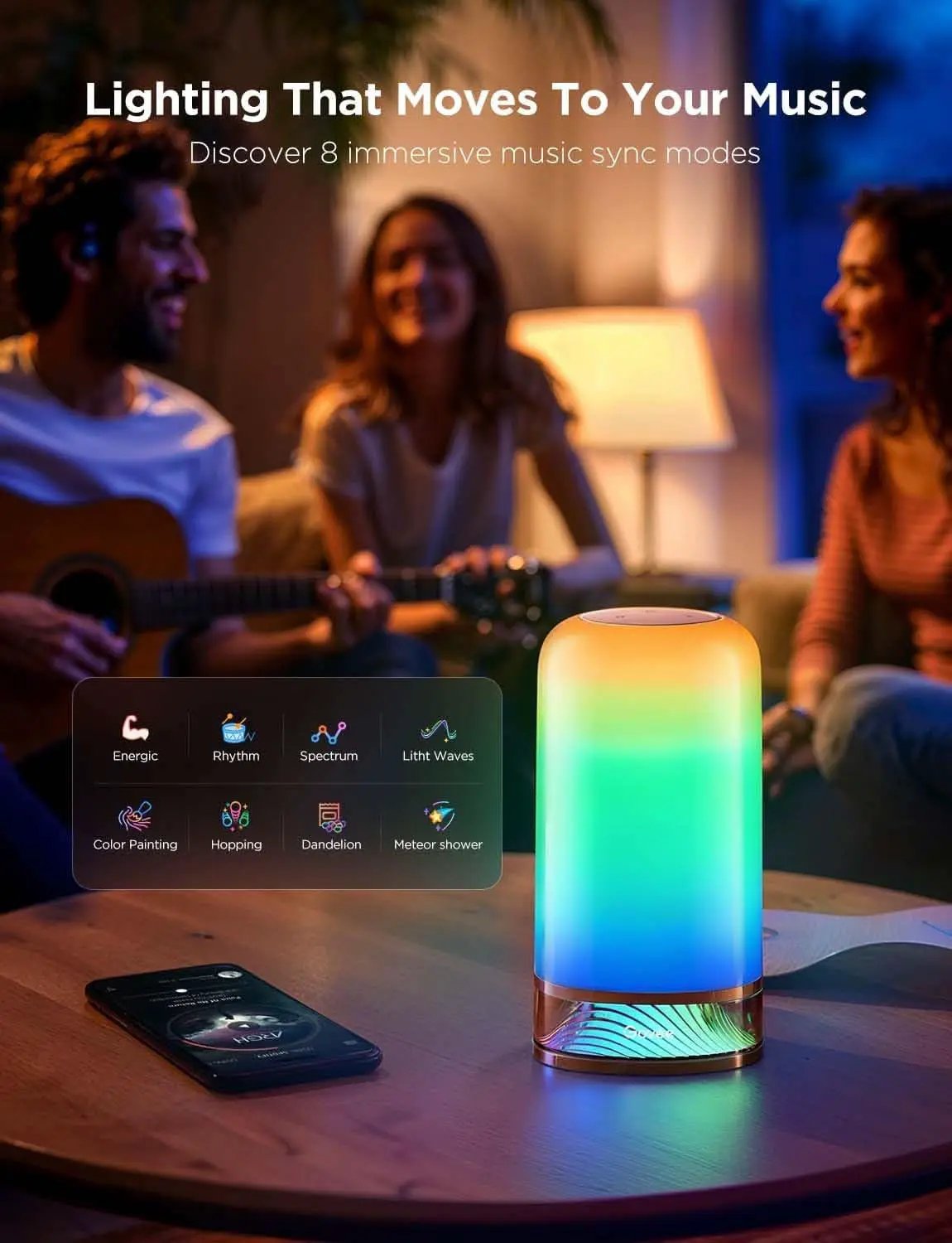 RGBIC Smart Table Lamp 64 Scene Modes And Voice Control from PriceLows™