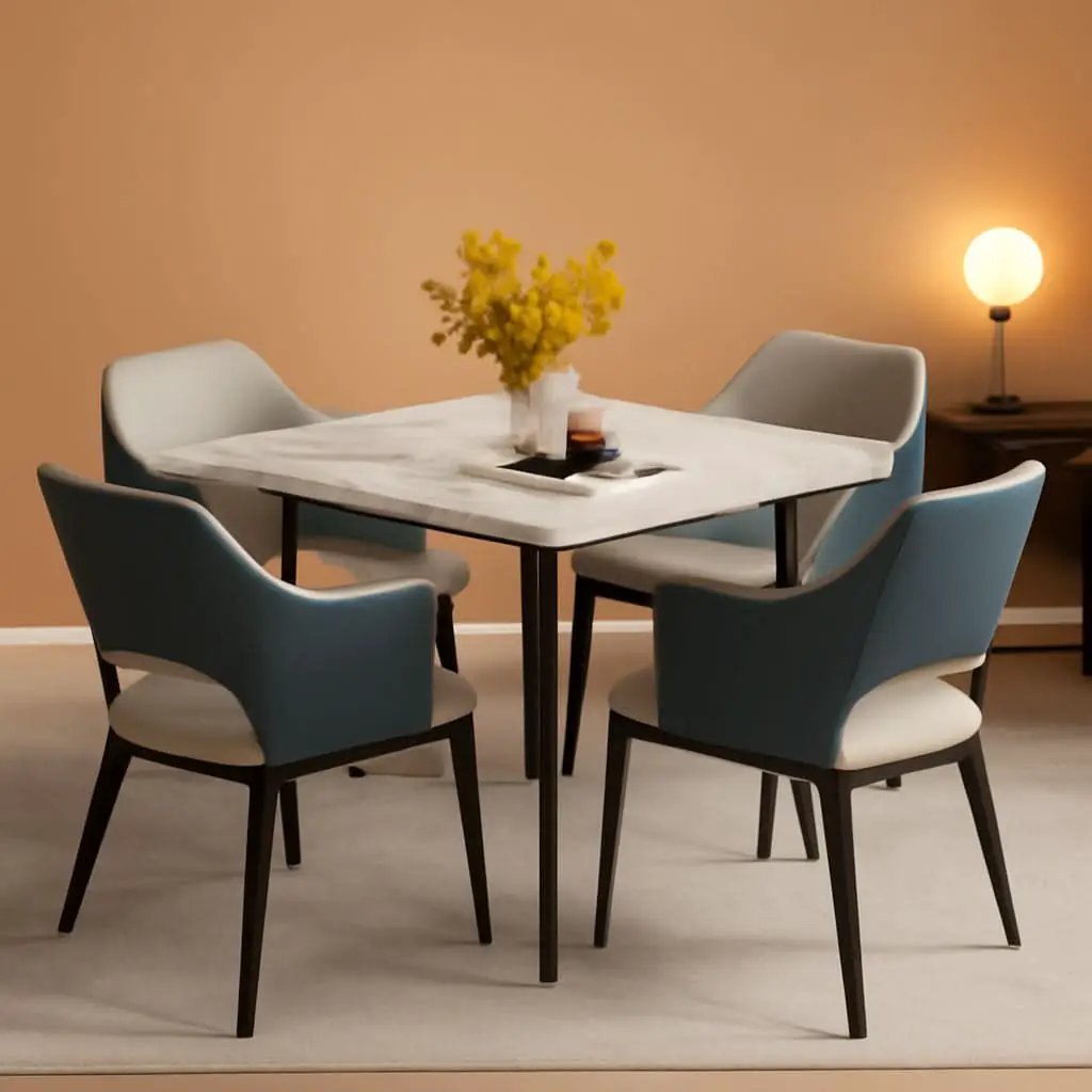 Square Sintered Stone Dining Table 31.5 Inch Modern Kitchen from PriceLows™