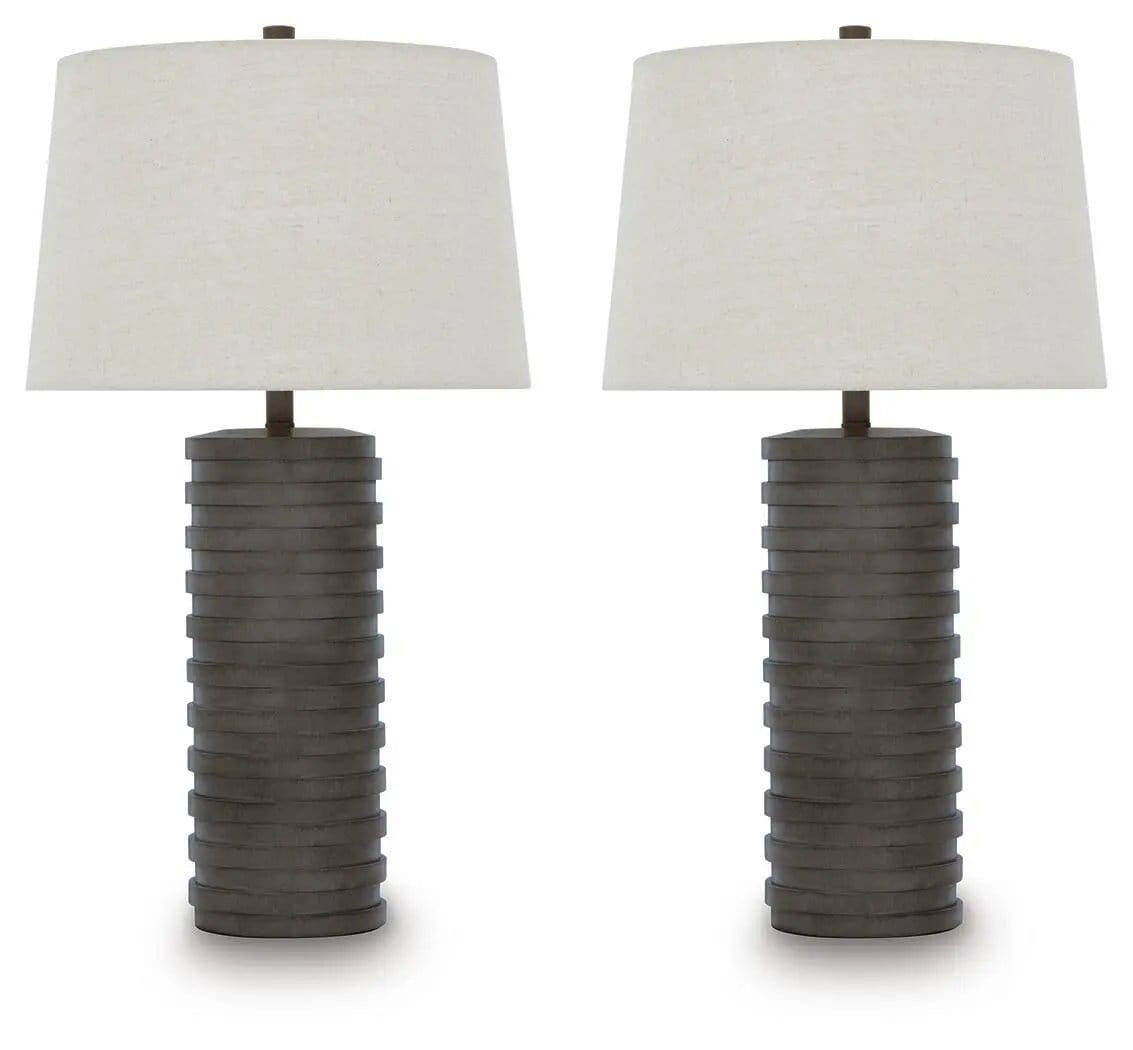 Neilett Poly Table Lamp (Set of 2) | 15.5 x 15.5 x 27.5 in | Fabric | Antique Brown