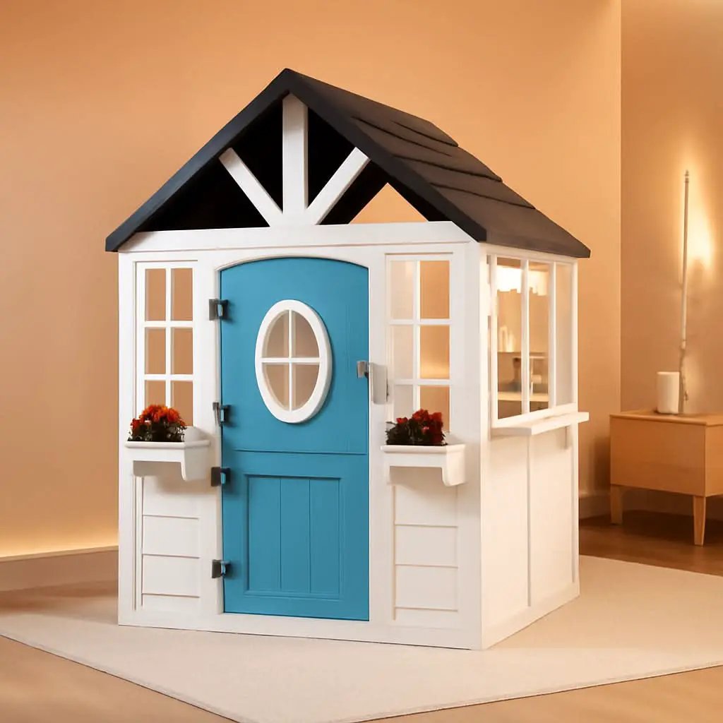 Natural Cedar Outdoor Kids Playhouse With Kitchenette from PriceLows™