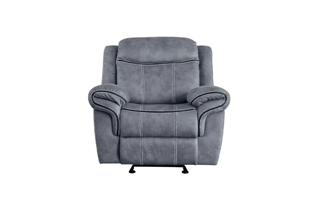Zubaida Two Tone Glider Recliner Glider Chair | 2 Pieces | Fabric & Metal | Living Room