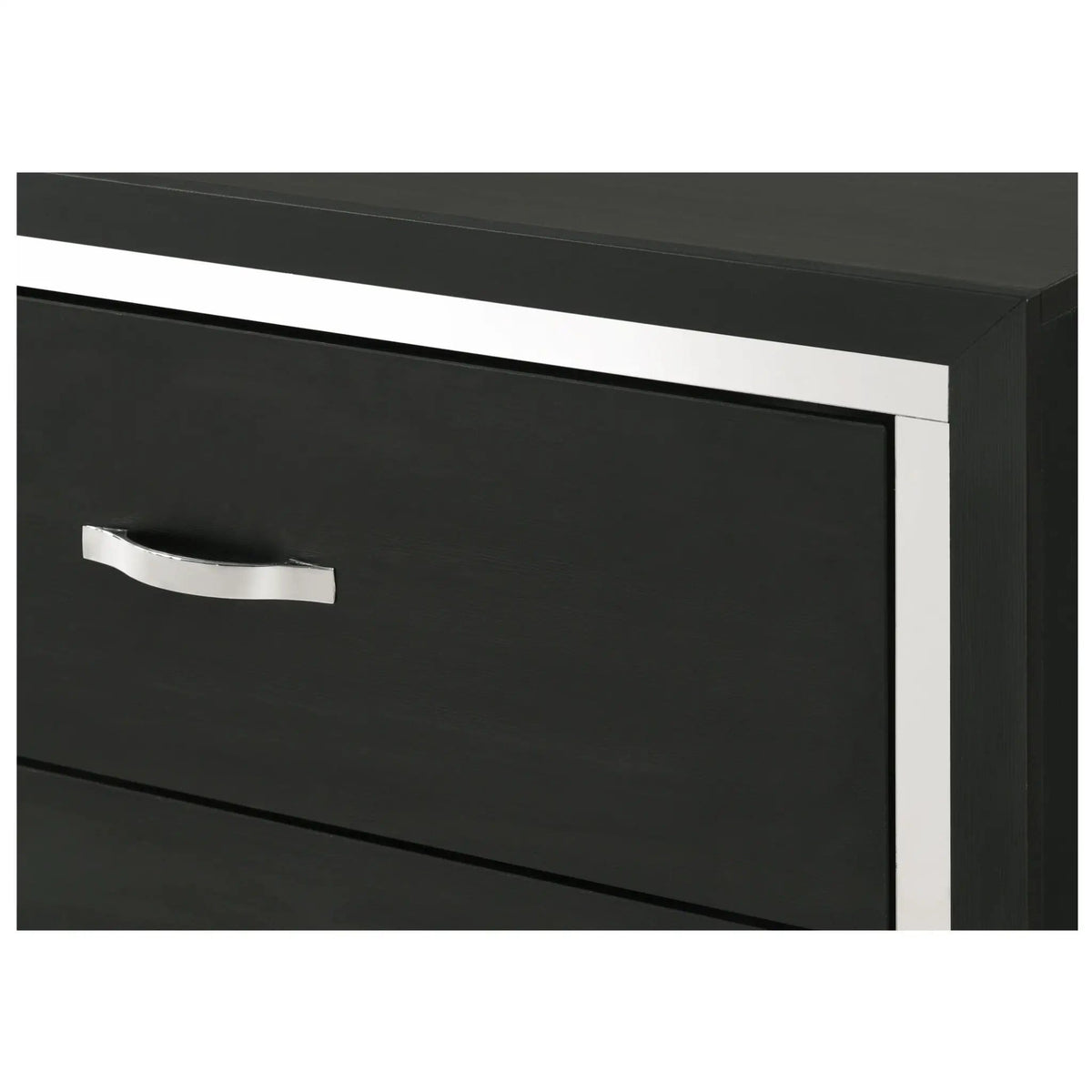 2 Drawer Bedroom Nightstand With Handles - | 21.5 x 16.1 x 23.7 in | Metal & Wood | Black