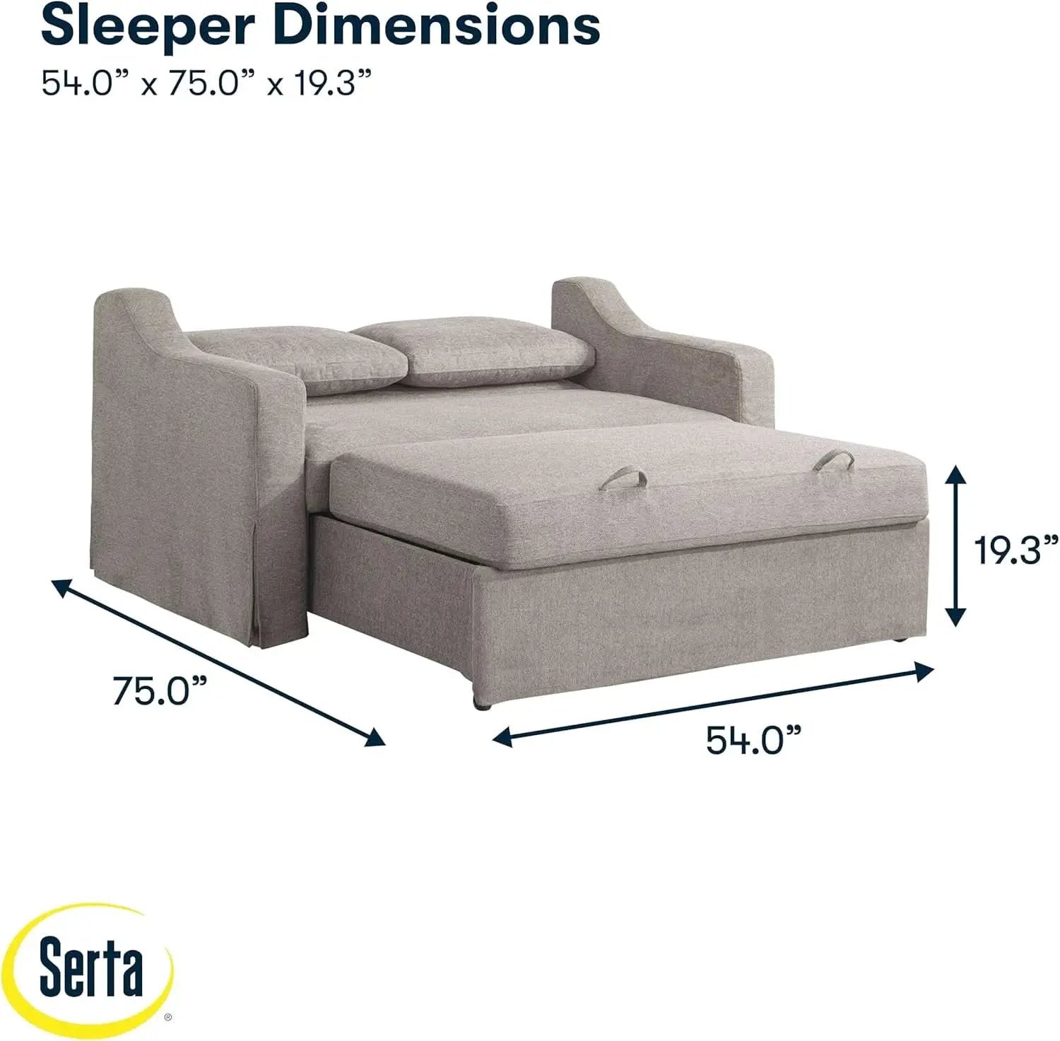Full Size Slipcovered Convertible Sleeper Sofa Comfortably from PriceLows™