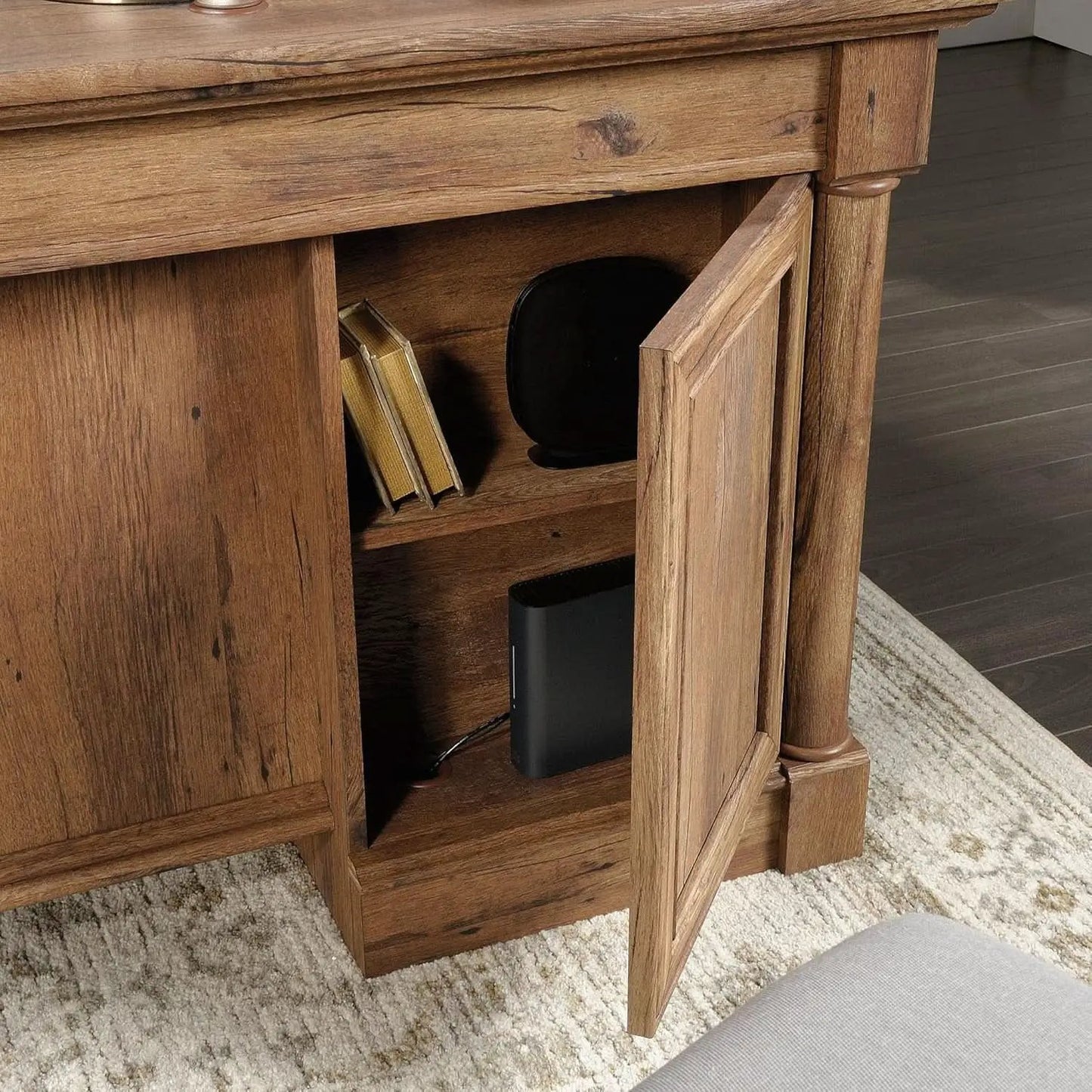 Palladia Executive Desk 65 Inch Vintage Oak Surface from PriceLows™