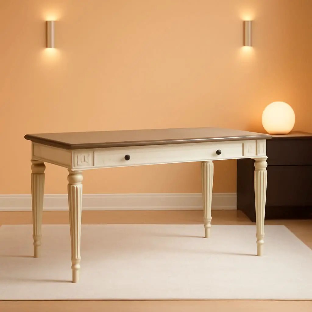 Realyn Farmhouse 60 Inch Home Office Desk With USB Charging Chipped White from PriceLows™