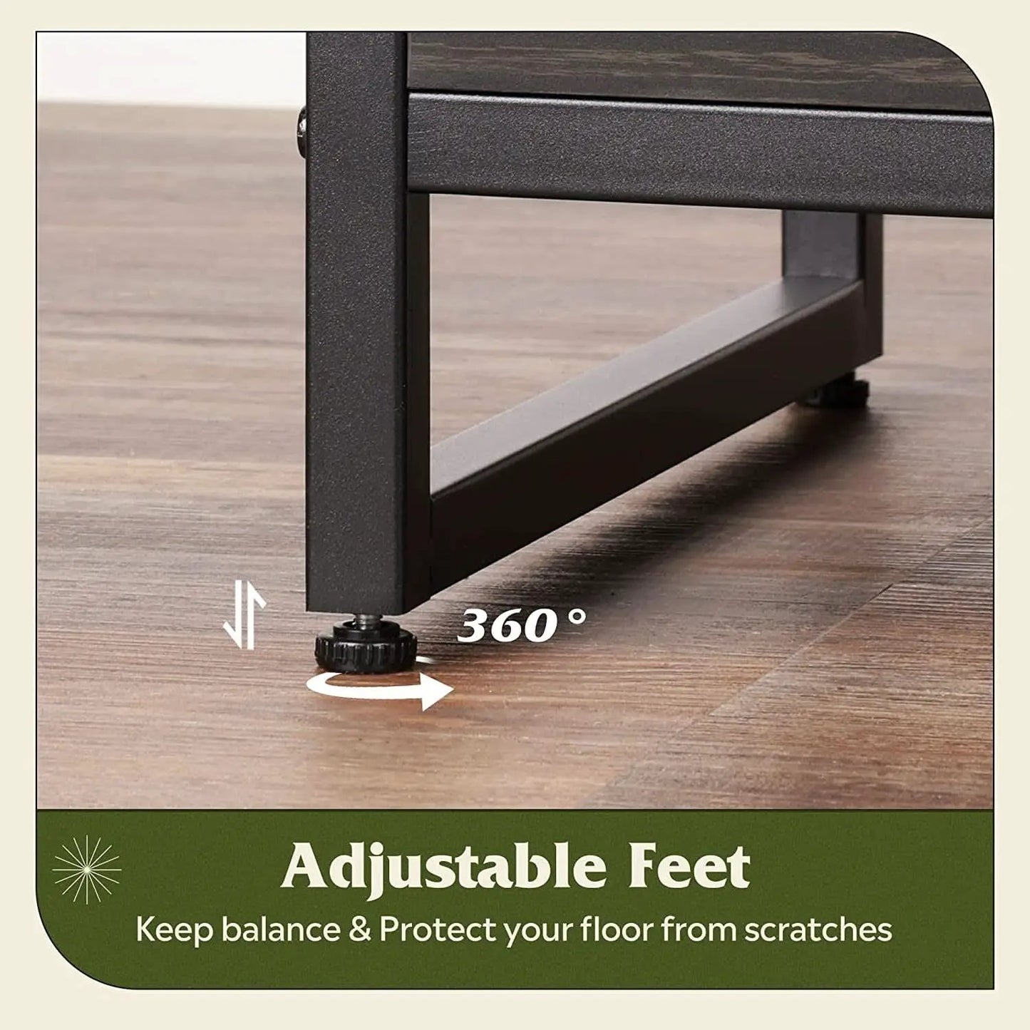 55 Inch TV Stand With Storage Console Industrial Farmhouse from PriceLows™