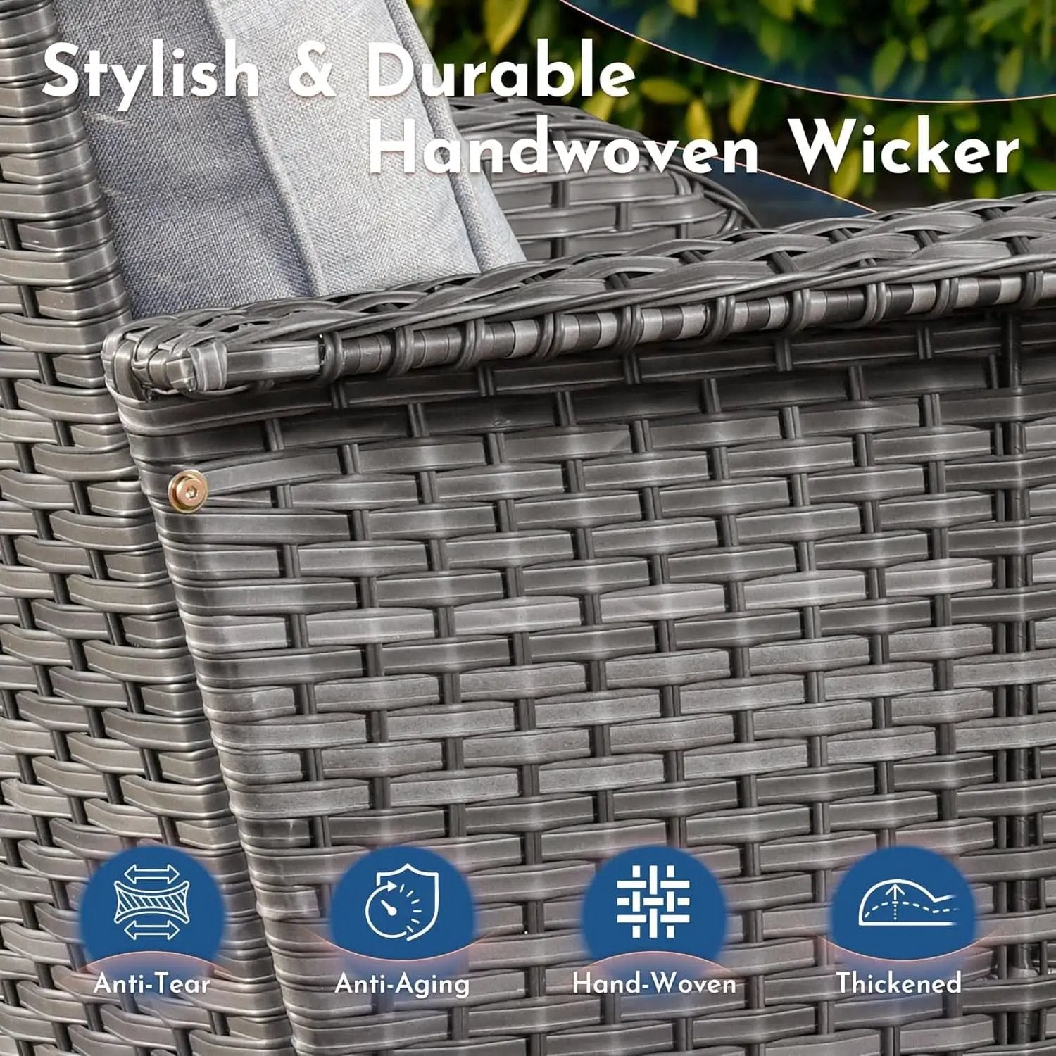 5 Piece Outdoor Patio Furniture Set With Swivel Rocker Chairs Light Gray from PriceLows™