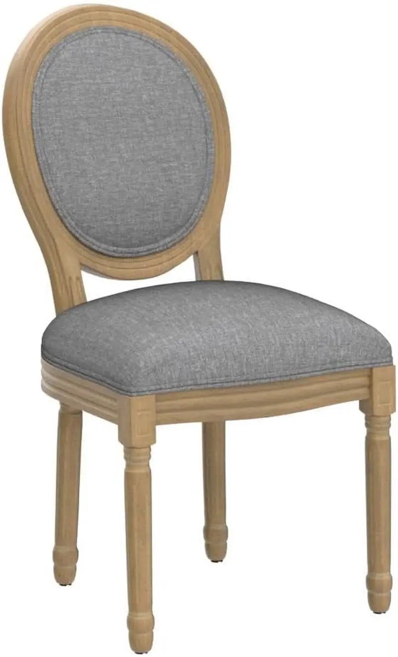Light Grey Upholstered Dining Chairs Set Of 2 Round Back from PriceLows™