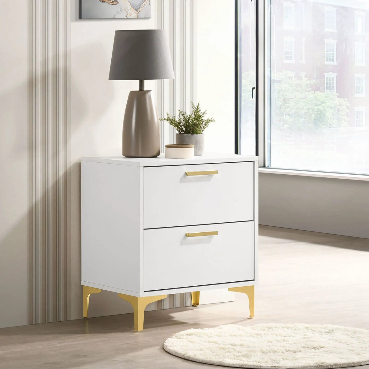 Kendall 2-drawer Nightstand | 21.75 x 15.75 x 24.75 in | 2-Drawer | White