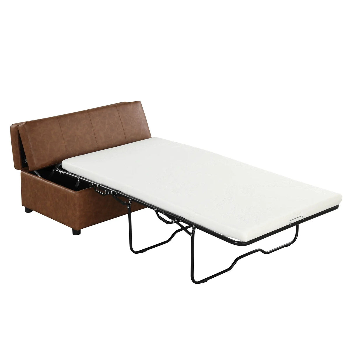 Twin Size Folding Ottoman Sleeper Bed | Includes Mattress | Convertible Guest Bed | High-Density Foam