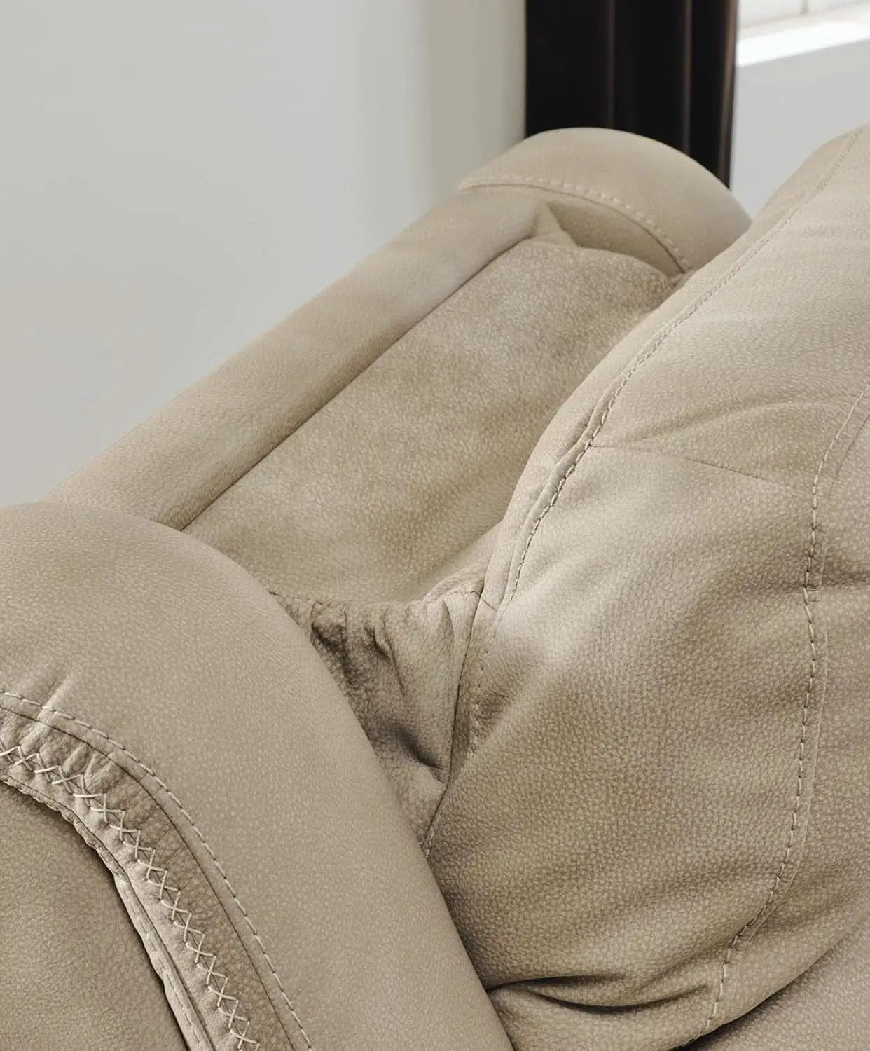 Durapella Power Recliner With Adjustable Headrest Beige from PriceLows™
