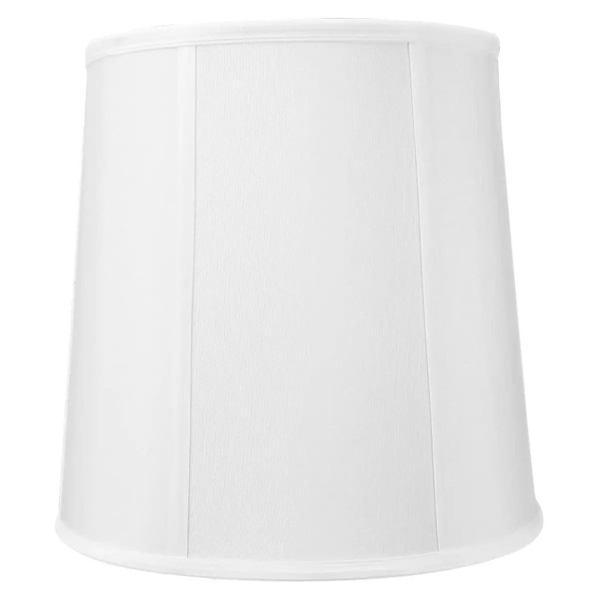 Drum Lampshade | White Linen | Heavy Metal Frame | 10 by 12 In