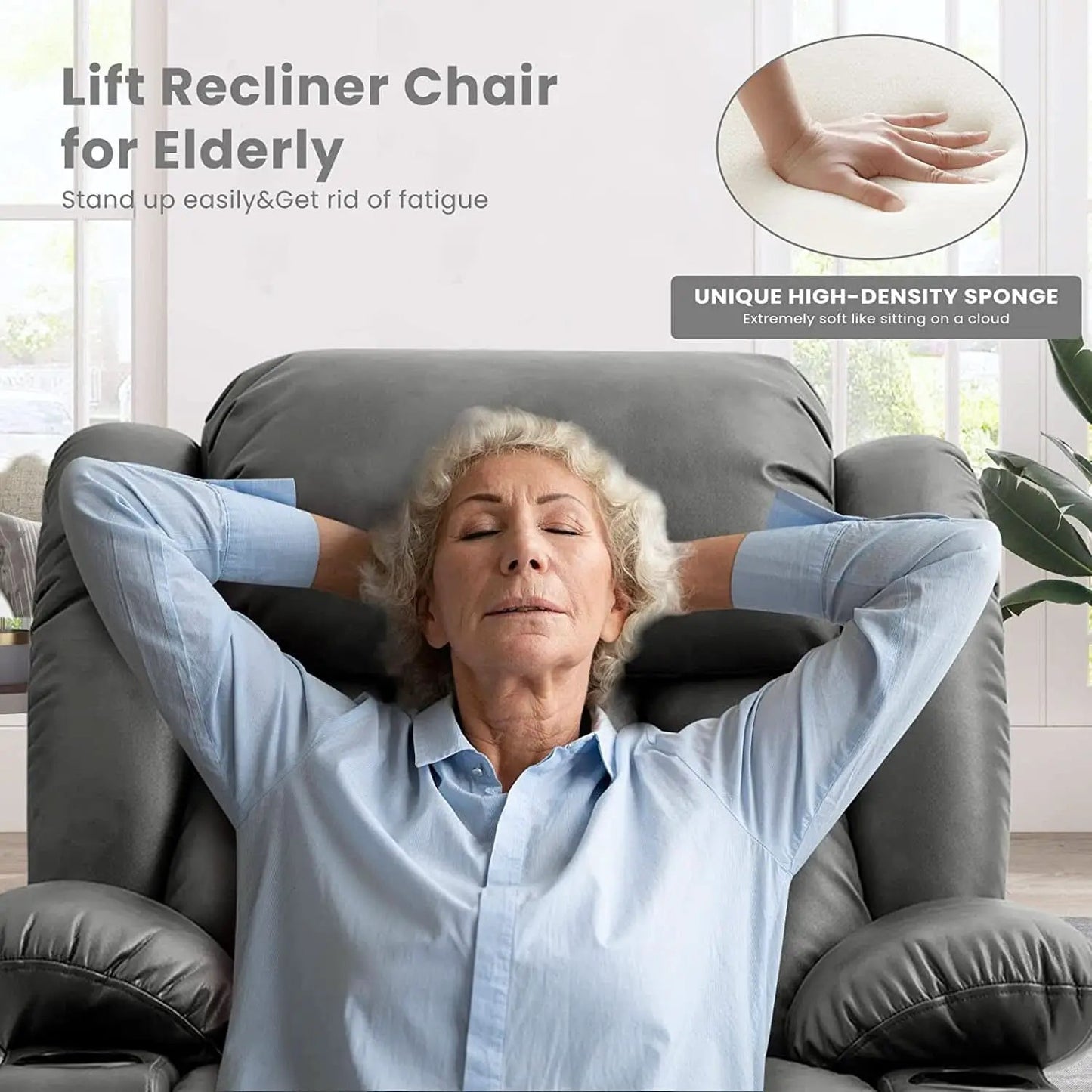 Electric Lift Recliner Chair For Seniors Grey Single Motor from PriceLows™