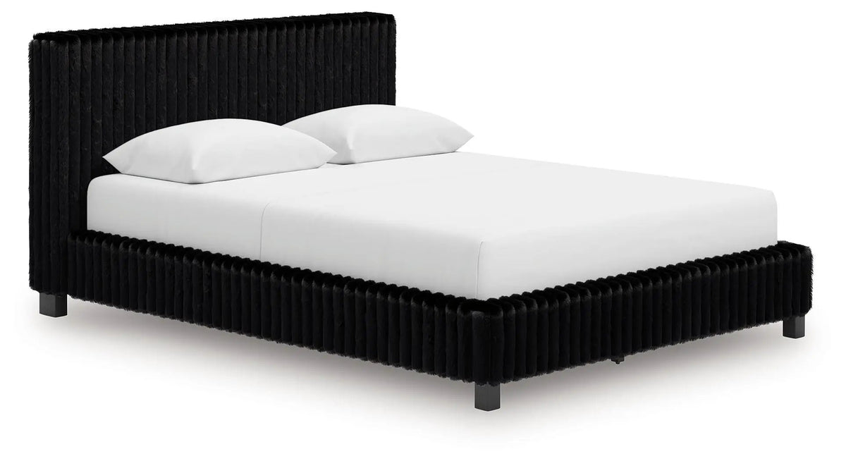 Zuraleus Upholstered Bed | Corded Fabric | Casual Contemporary Style | 91.25 Inch Width