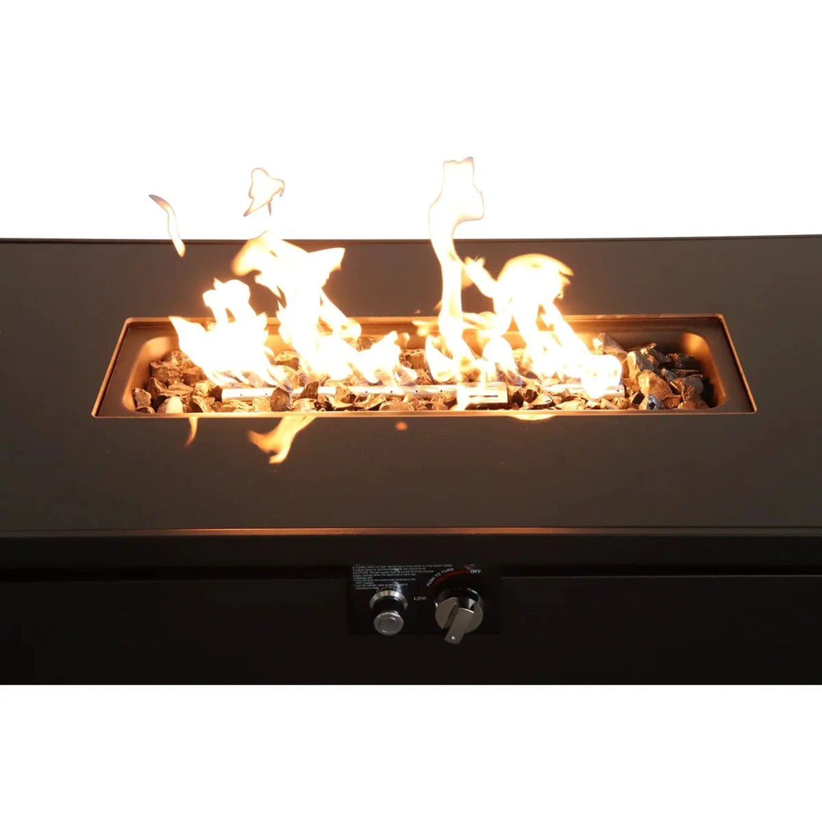 Rectangle Fire Pit | Black | 50000 BTU | Hidden Propane Compartment