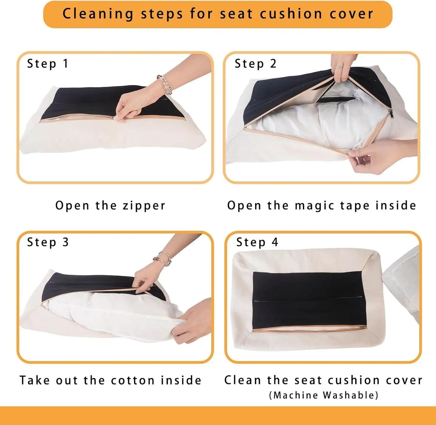 Bamboo Foldable Ottoman Foot Rest Beige Upholstered from PriceLows™