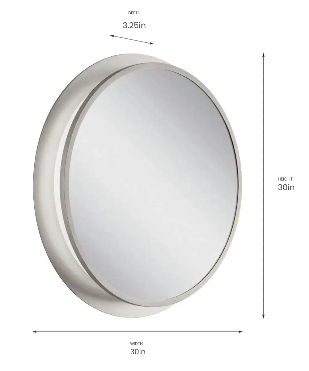 Bathroom Vanity Mirror | Backlit Led Light | Satin Nickel | 30 Inch
