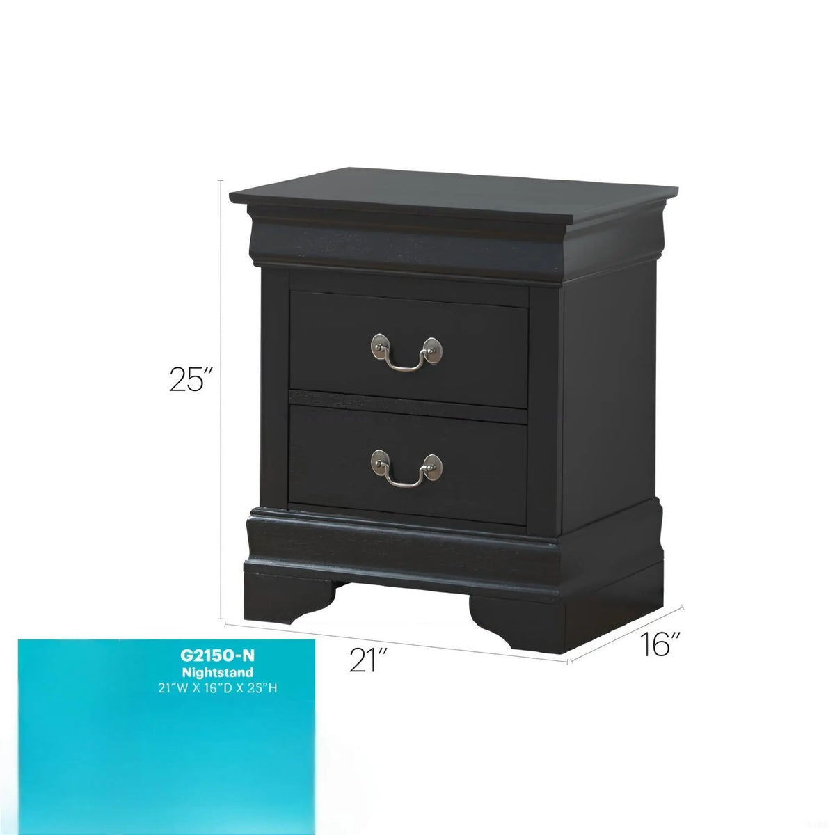 Traditional Bedroom Nightstand | Carved Bases | English Dovetailed Drawers | Metal Center Guides