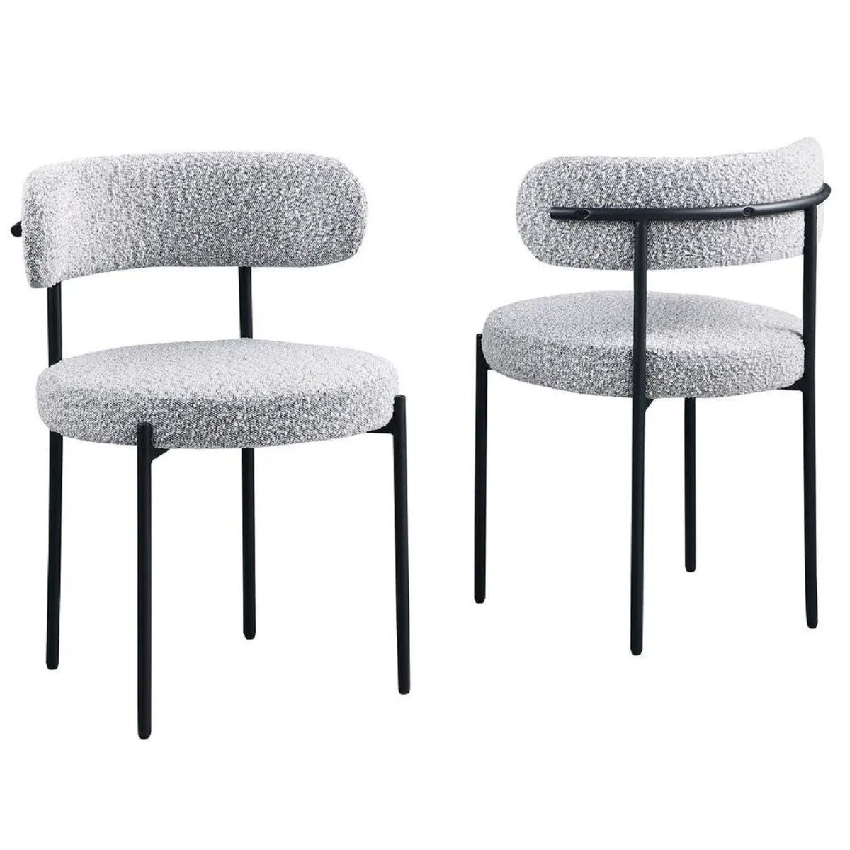 Upholstered Kitchen Chairs | Fabric Upholstery | Metal Legs | Set Of 2