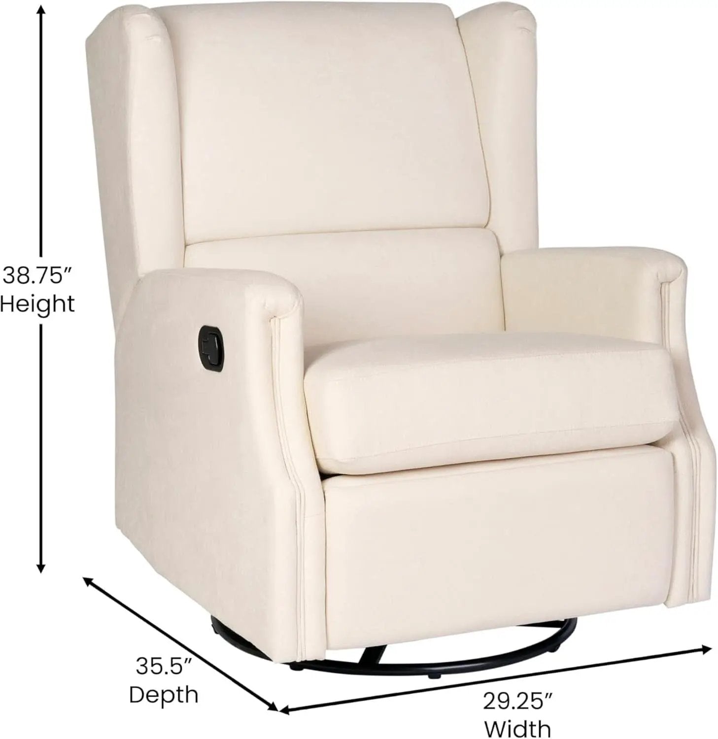 Omma Swivel Glider Rocking Recliner Cream Upholstered 3In1 from PriceLows™