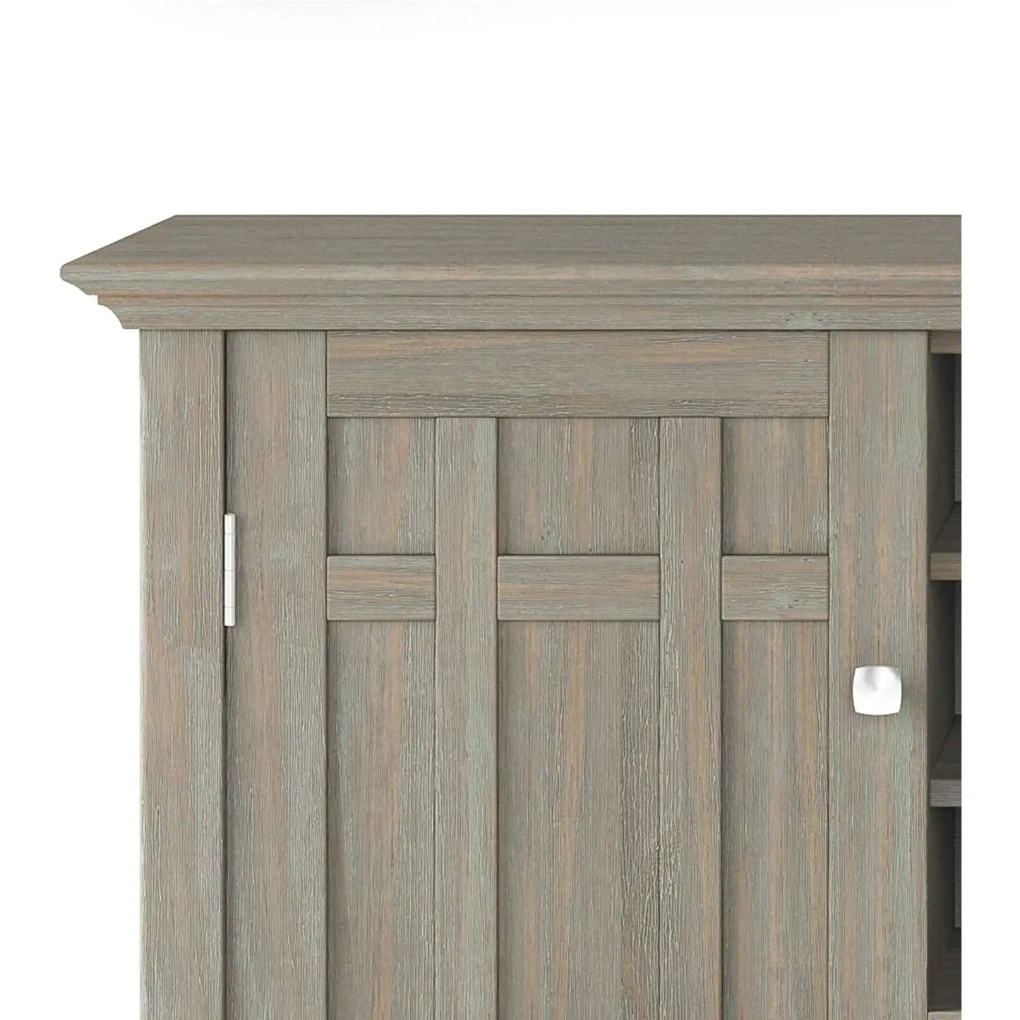 Rustic Gray Pine Wood Sideboard Buffet With Wine Storage from PriceLows™