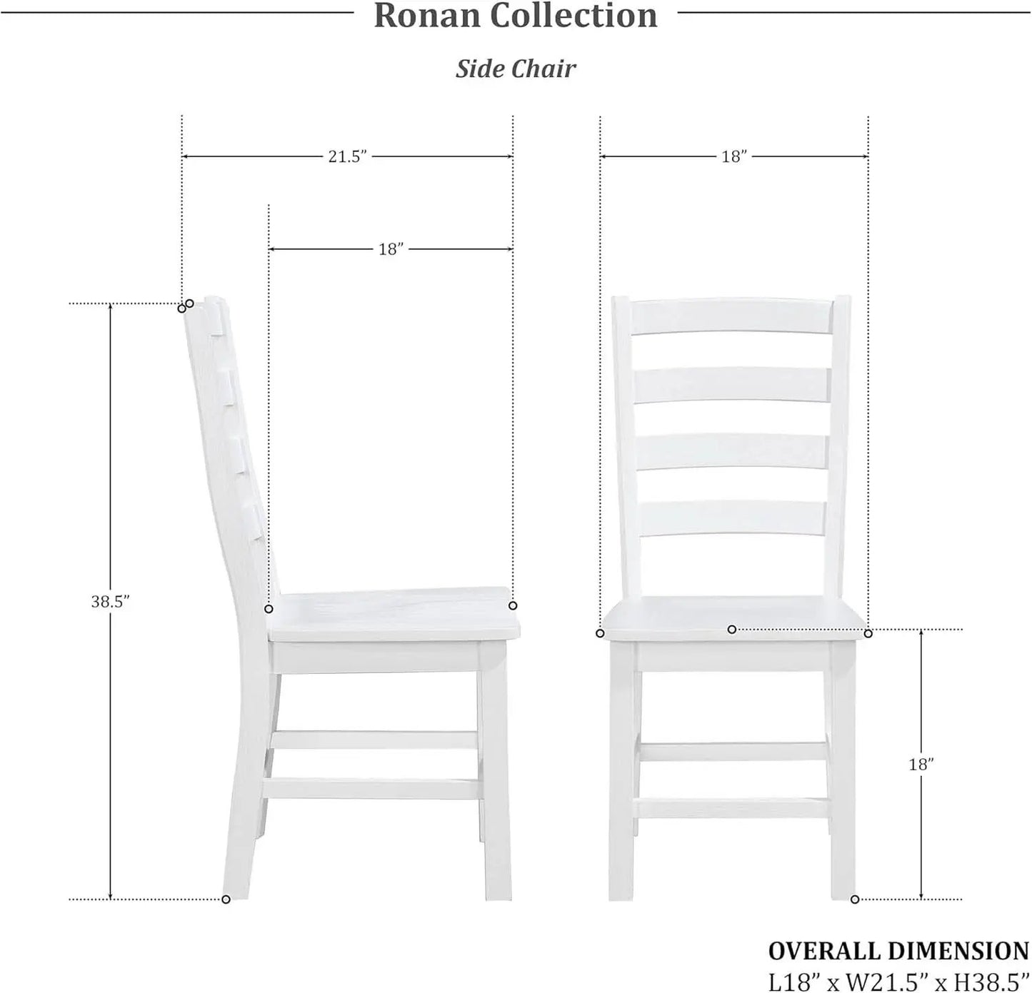 White Farmhouse Dining Chairs Set of 2 With Footrest from PriceLows™