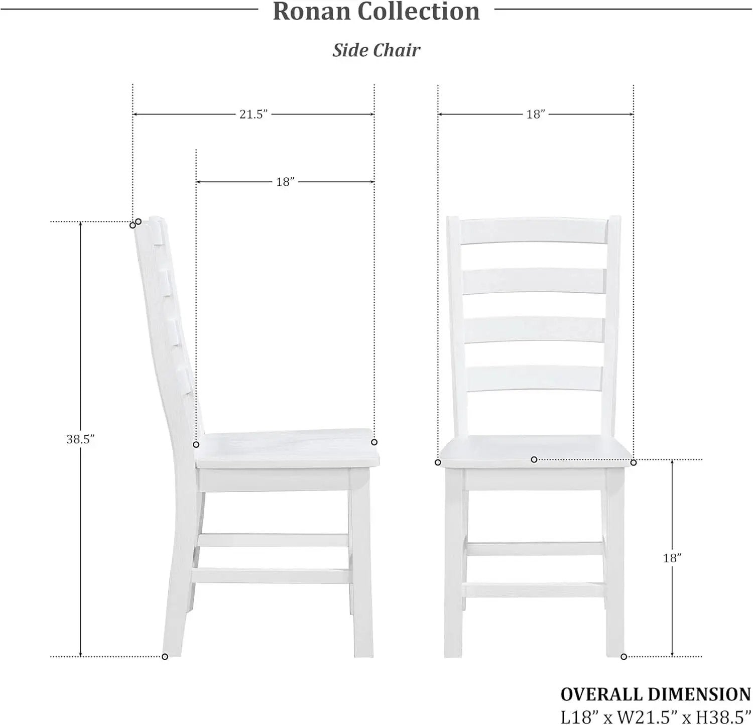White Farmhouse Dining Chairs Set of 2 With Footrest from PriceLows™