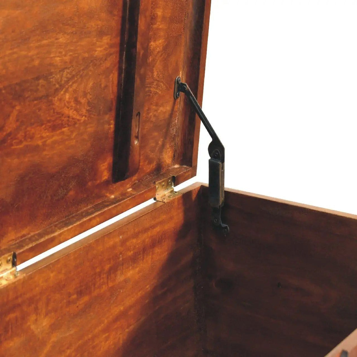 Curved Blanket Box Chestnut Storage Trunk | 35.43 x 17.72 x 19.69 in | Mango Wood | Home