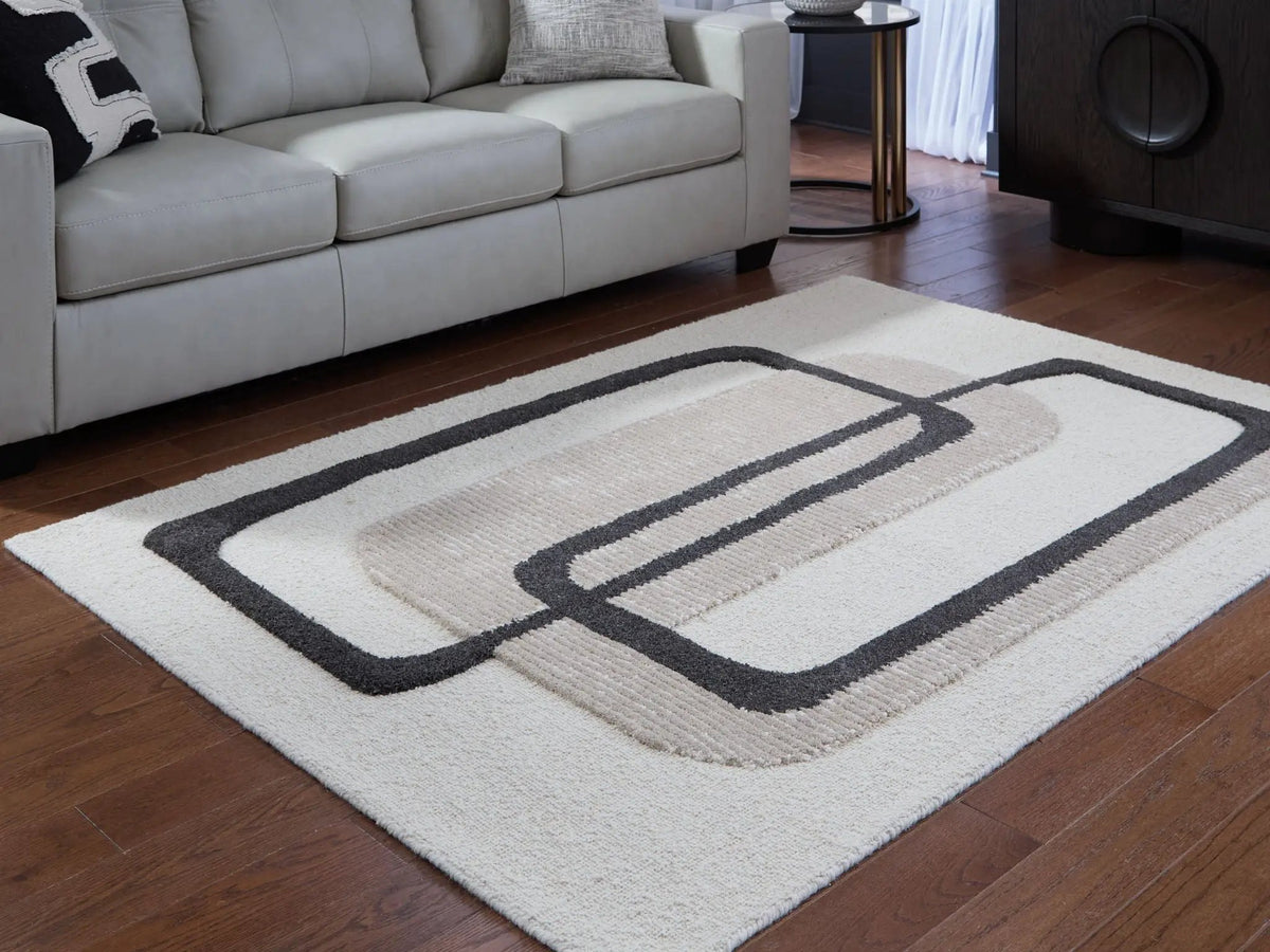 Davismour Area Rug | 91.5 x 118 Inch | Hand Tufted | Abstract Design