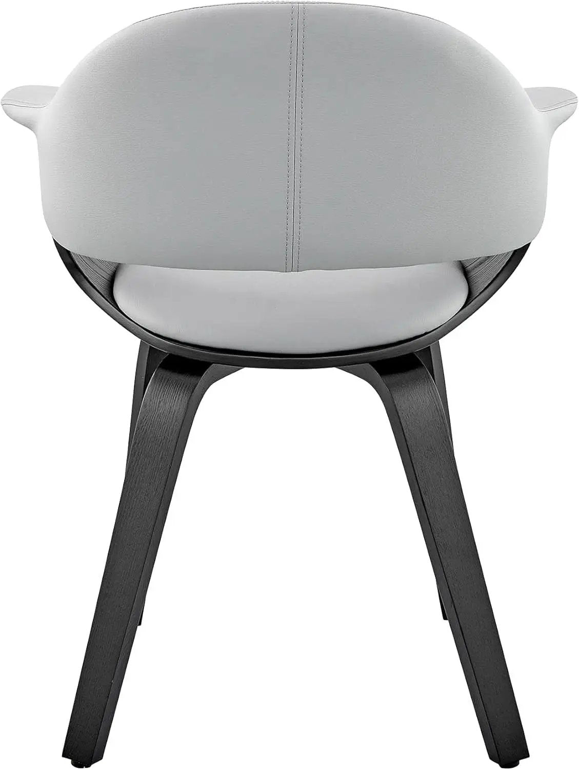 Adalyn Faux Leather Dining Room Accent Chair Gray Black Wood Base from PriceLows™