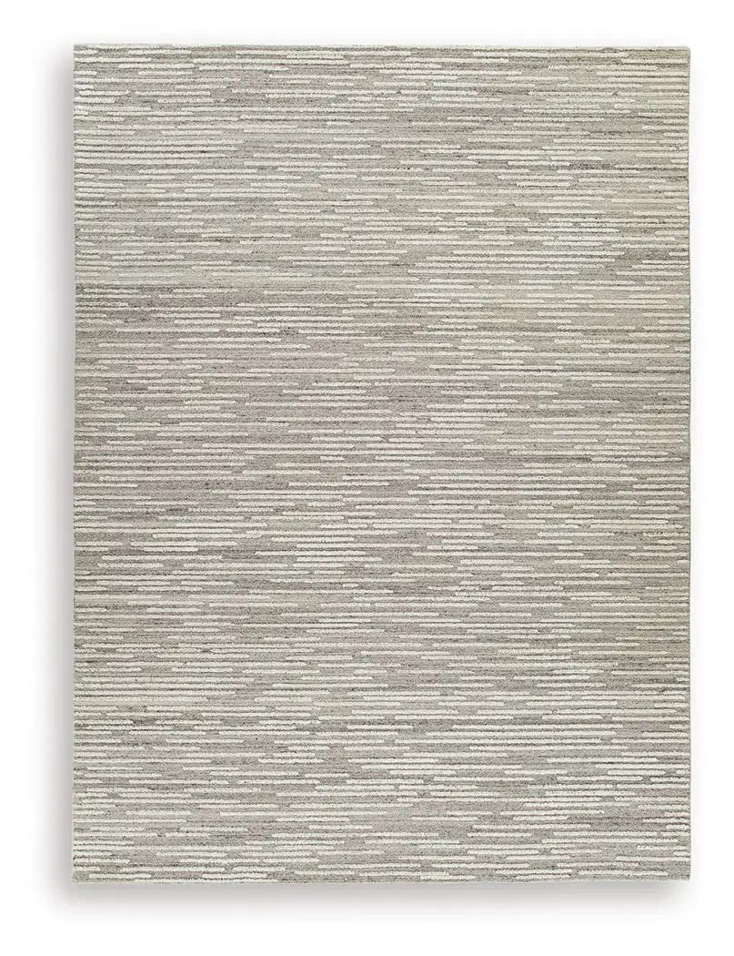 Eljory Area Rug | 108 x 143 Inch | Gray Abstract Stripe | Hand Tufted