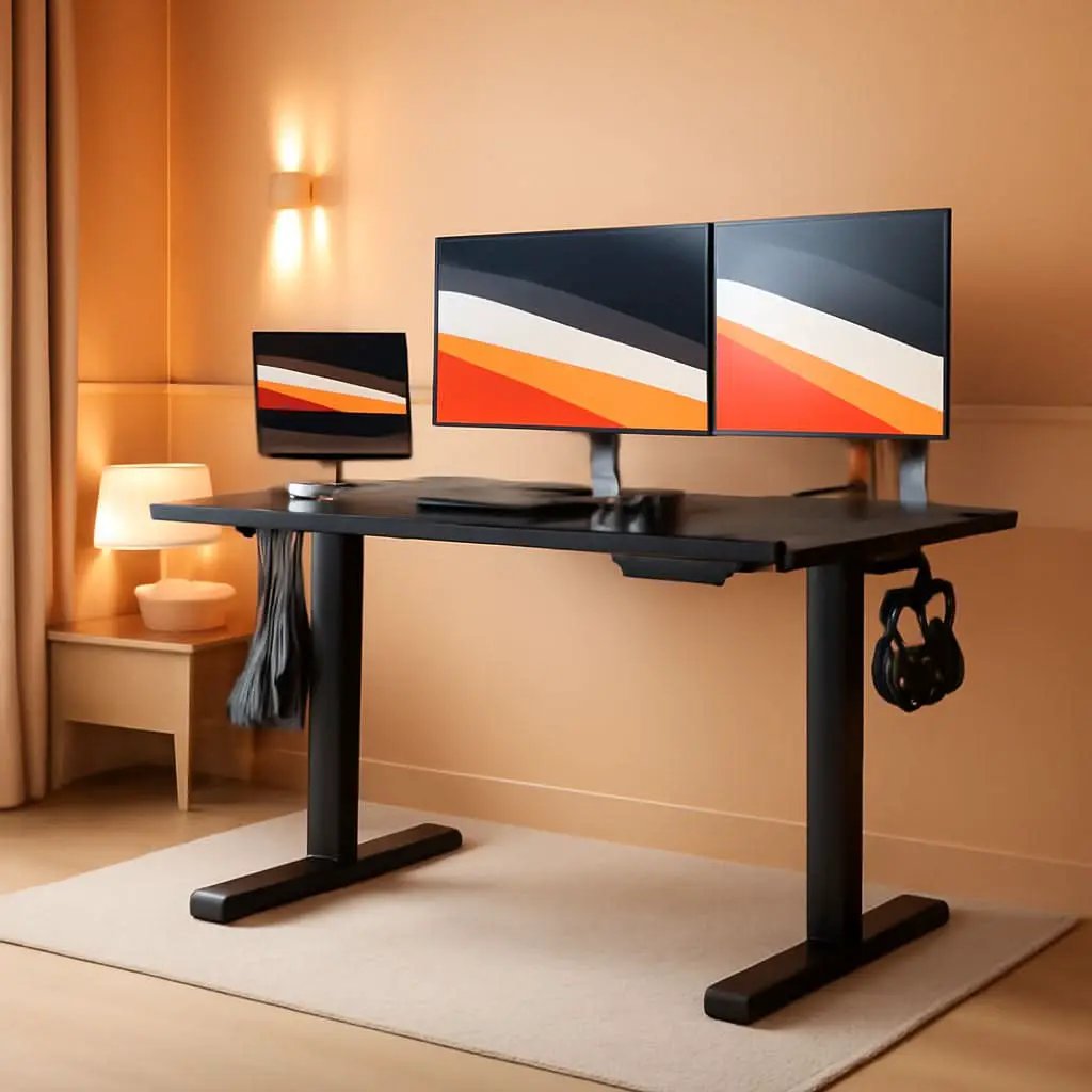 Electric Standing Desk 48x24 Inch Adjustable Height 4 Memory Settings Black from PriceLows™