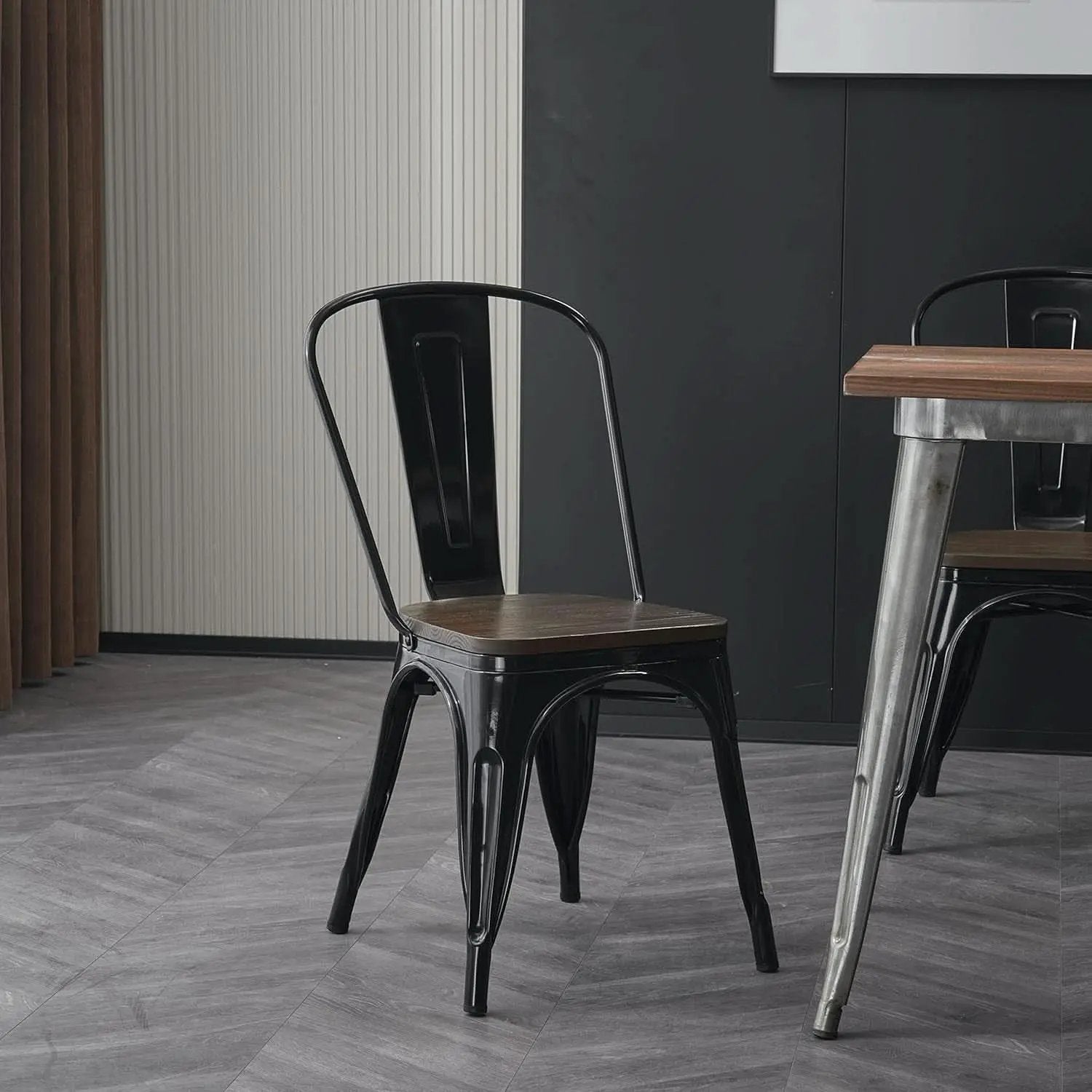 Stackable Metal Dining Chair 18 Inch For Kitchen Use from PriceLows™