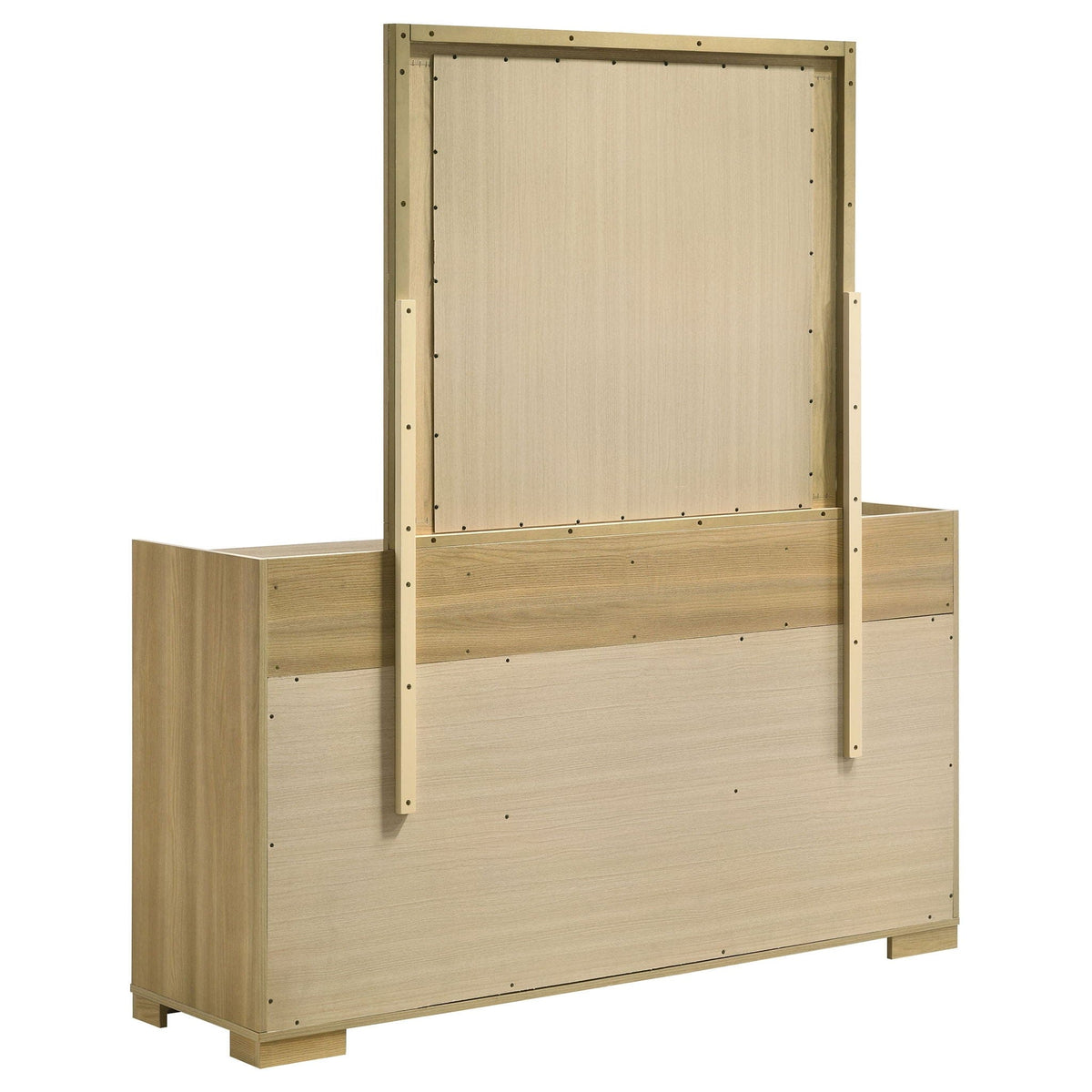 Hyland 6-drawer Dresser with Mirror | 60.75 x 17.25 x 70.25 in | Engineered Wood & Veneer | Natural