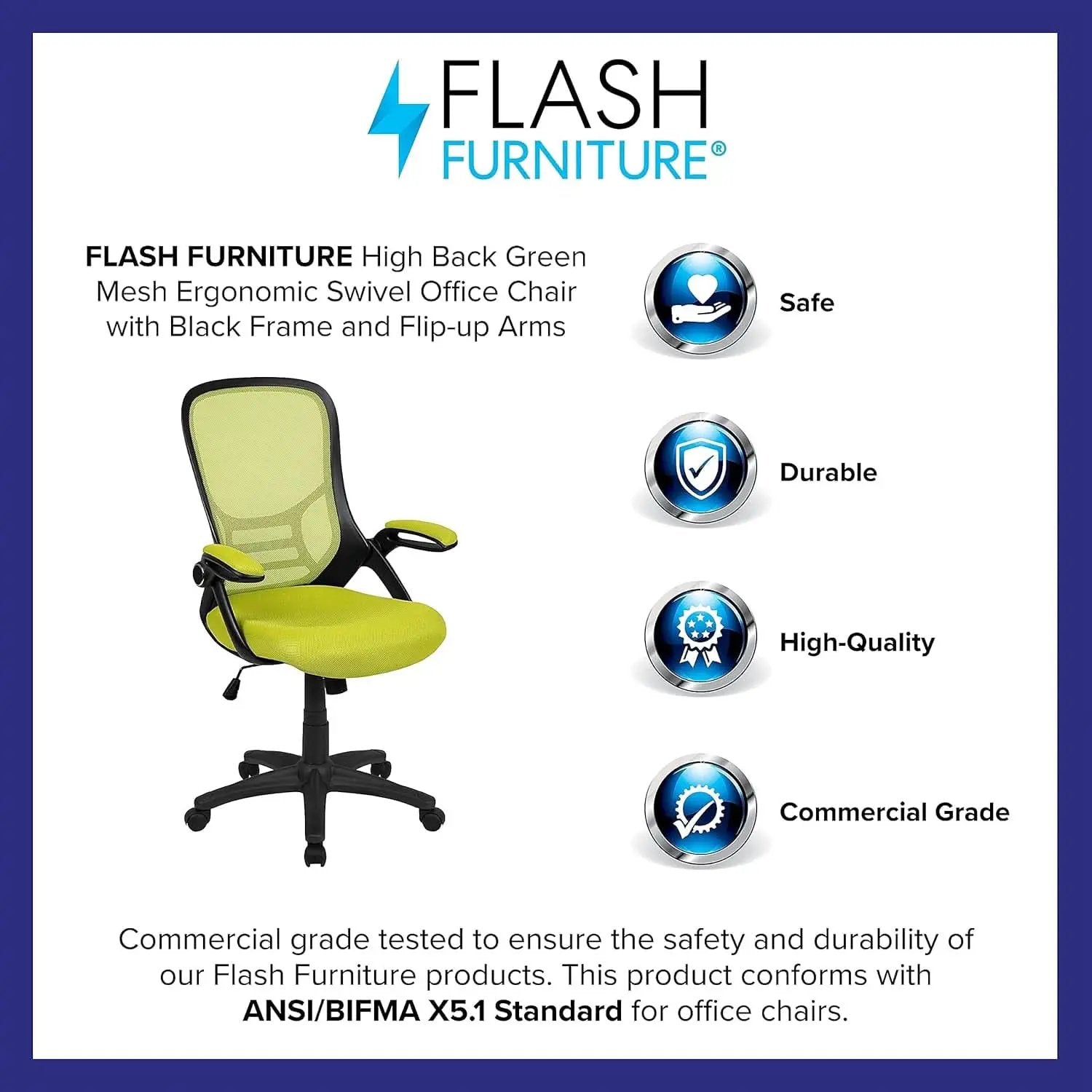 Ergonomic Mesh Back Office Chair Lumbar Support Black Green from PriceLows™
