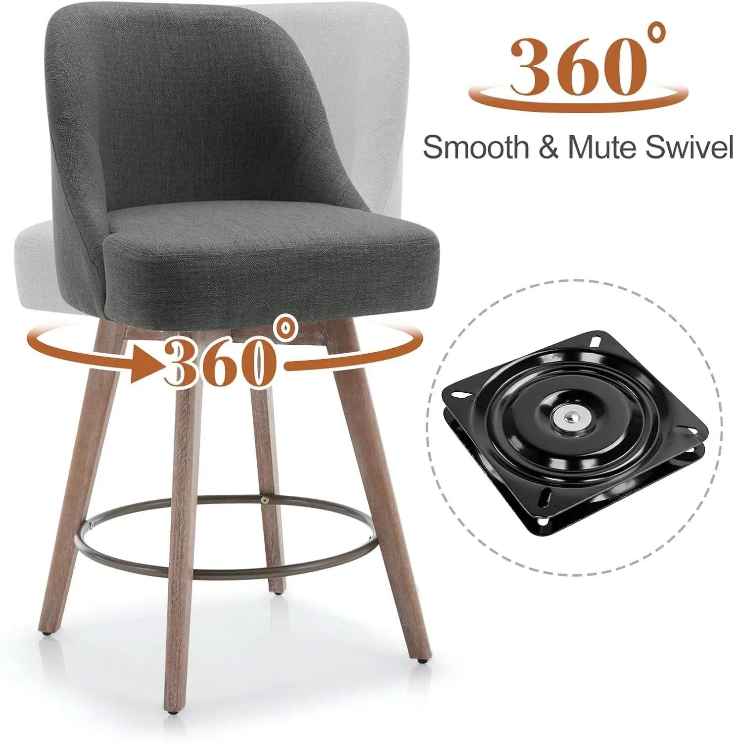 Counter Height Bar Stools Set Of Four 26 Inch Gray from PriceLows™