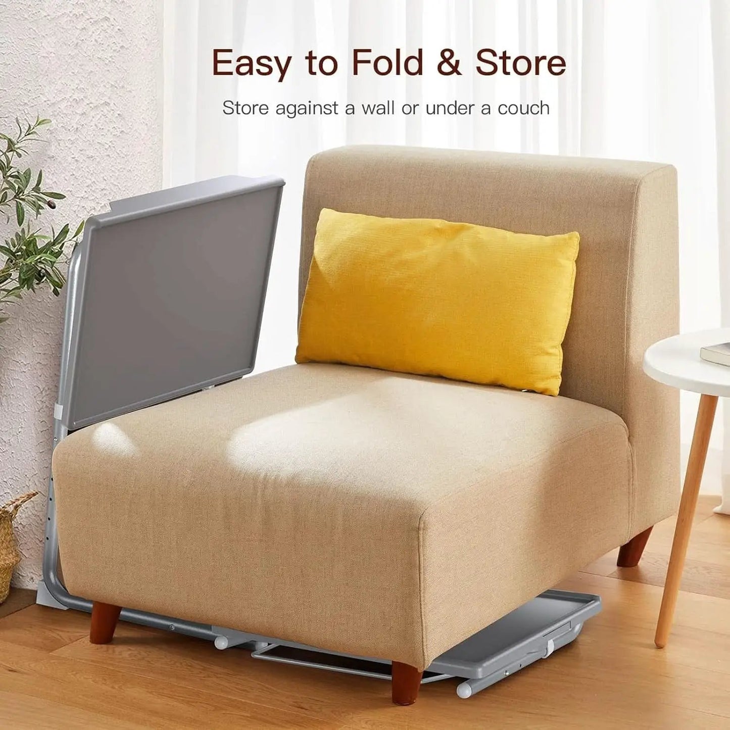 Gray Adjustable TV Tray Table For Bed And Sofa With 6 Height 3 Tilt from PriceLows™