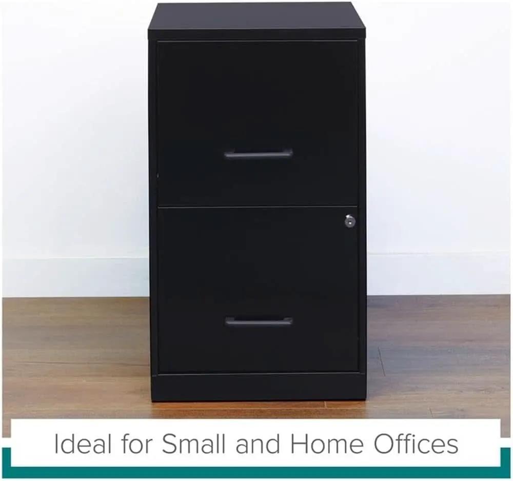 Metal 2 Drawer Letter File Cabinet Black Office Storage from PriceLows™