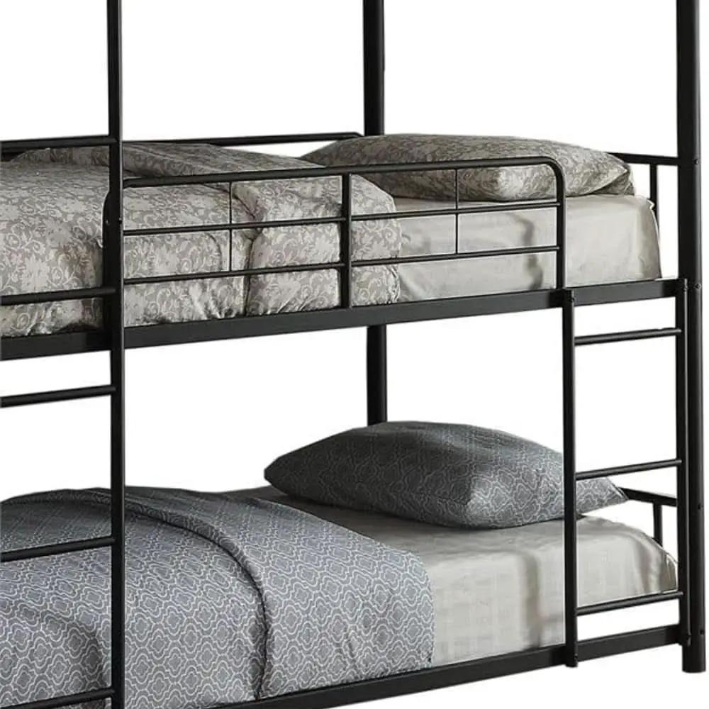 Cairo Metal Frame Full Triple Bunk Bed Sandy Black from PriceLows™
